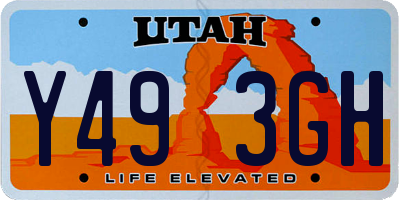 UT license plate Y493GH