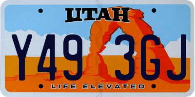 UT license plate Y493GJ