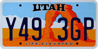 UT license plate Y493GP