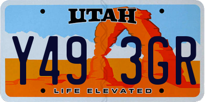 UT license plate Y493GR