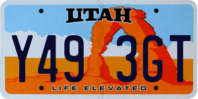 UT license plate Y493GT