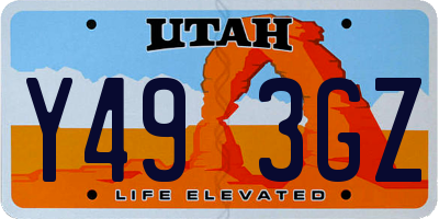UT license plate Y493GZ