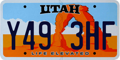 UT license plate Y493HF