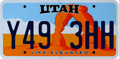 UT license plate Y493HH