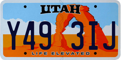 UT license plate Y493IJ