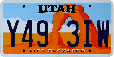 UT license plate Y493IW