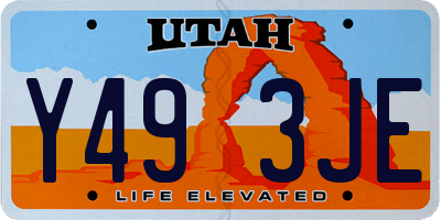 UT license plate Y493JE