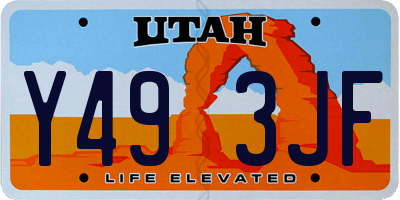UT license plate Y493JF