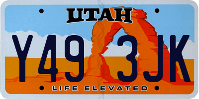 UT license plate Y493JK