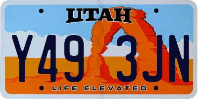 UT license plate Y493JN