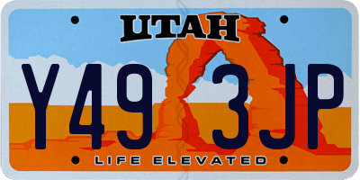 UT license plate Y493JP