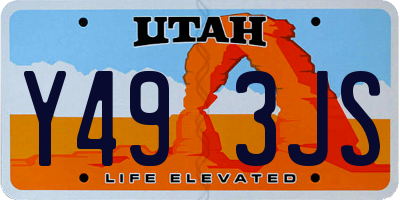 UT license plate Y493JS