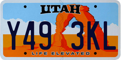UT license plate Y493KL
