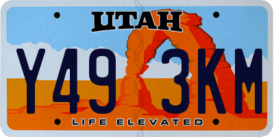 UT license plate Y493KM