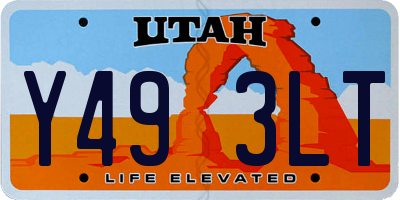 UT license plate Y493LT