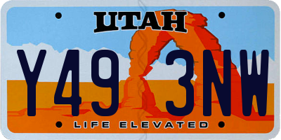 UT license plate Y493NW