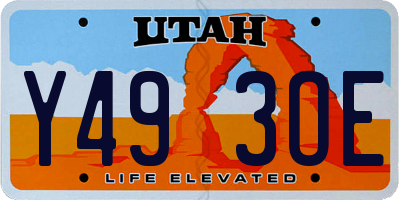 UT license plate Y493OE