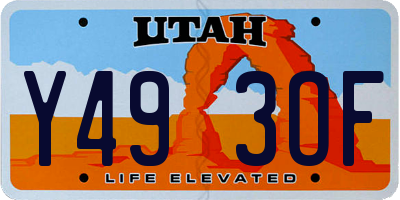 UT license plate Y493OF