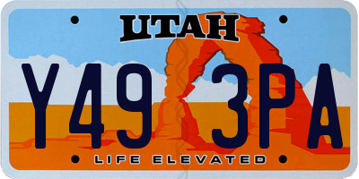 UT license plate Y493PA