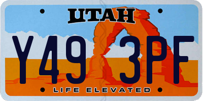 UT license plate Y493PF