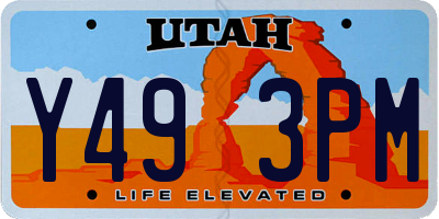 UT license plate Y493PM