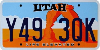 UT license plate Y493QK