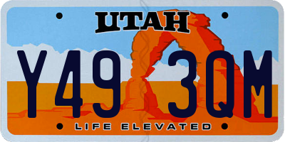 UT license plate Y493QM