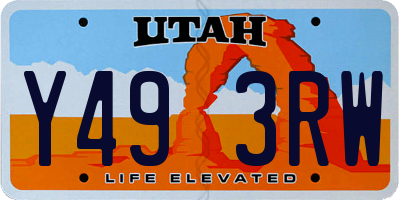 UT license plate Y493RW