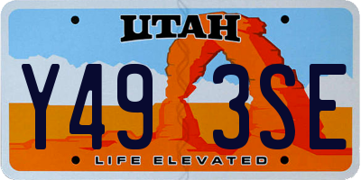 UT license plate Y493SE