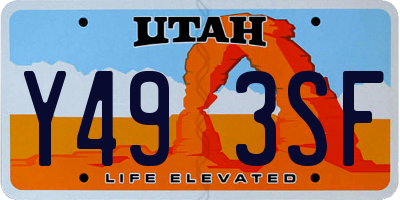 UT license plate Y493SF