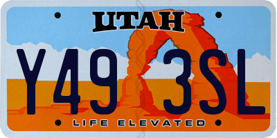 UT license plate Y493SL