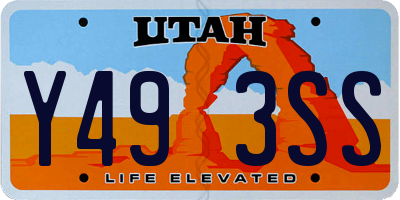 UT license plate Y493SS
