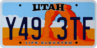 UT license plate Y493TF