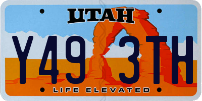 UT license plate Y493TH