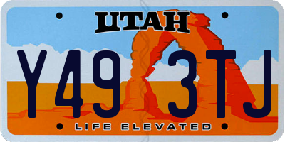 UT license plate Y493TJ