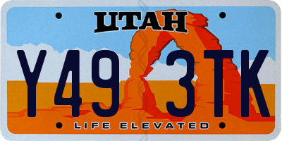 UT license plate Y493TK