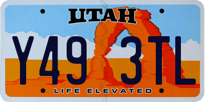 UT license plate Y493TL