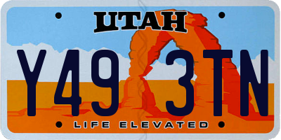 UT license plate Y493TN