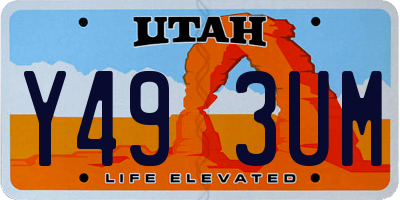 UT license plate Y493UM