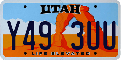 UT license plate Y493UU