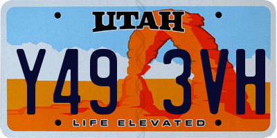 UT license plate Y493VH