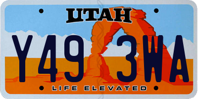 UT license plate Y493WA