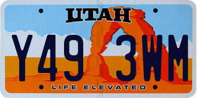 UT license plate Y493WM