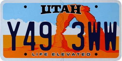 UT license plate Y493WW