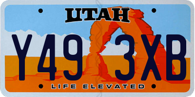 UT license plate Y493XB
