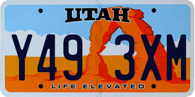 UT license plate Y493XM