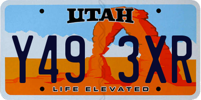 UT license plate Y493XR