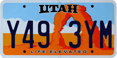UT license plate Y493YM