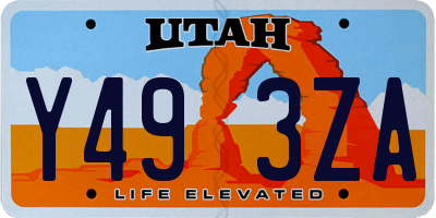 UT license plate Y493ZA