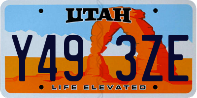 UT license plate Y493ZE